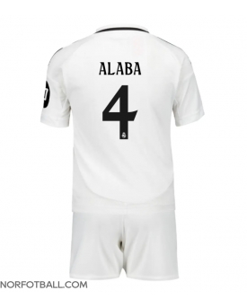 Billige Fotballdrakt Real Madrid David Alaba #4 Replika Hjemmedraktsett Barn 2024-25 Kortermet (med bukser)